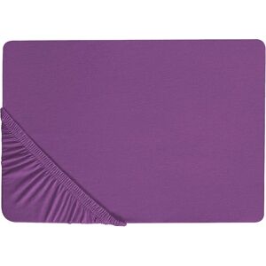Beliani JANBU Purple Cotton Fitted Sheet - Fitted Sheet Beliani JANBU Purple Cotton Fitted Sheet - Fitted Sheet