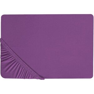 Beliani JANBU Purple Cotton Fitted Sheet - Fitted Sheet Beliani JANBU Purple Cotton Fitted Sheet - Fitted Sheet