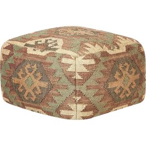 Beliani Pouf Multicolore - Motif Géométrique Carré - Publicité Beliani Pouf Multicolore - Motif Géométrique Carré - Publicité