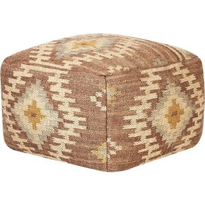 Beliani Pouf Multicolore Carré Géométrique - Siège - Publicité Beliani Pouf Multicolore Carré Géométrique - Siège - Publicité