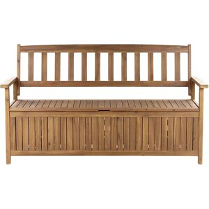 Beliani Outdoor Bench with Storage - 3 Seater Rustic Acacia Wood Beliani Outdoor Bench with Storage - 3 Seater Rustic Acacia Wood
