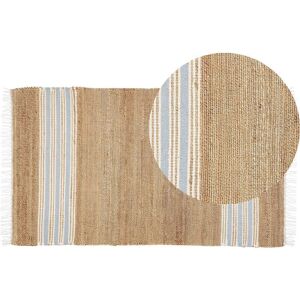 Beliani Jute Area Rug MIRZA - Rectangular with Striped Pattern Beliani Jute Area Rug MIRZA - Rectangular with Striped Pattern