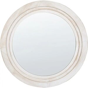 Beliani Wall Mirror - 60cm Round Scandinavian Style White Beliani Wall Mirror - 60cm Round Scandinavian Style White