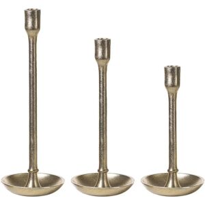 Beliani Set of 3 Gold Candle Holders LIWUNG - Candle Holders Beliani Set of 3 Gold Candle Holders LIWUNG - Candle Holders