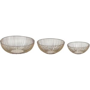 Beliani Set of 3 Decorative Bowls Gold Metal Round Accent Bowl - Decor Type Beliani Set of 3 Decorative Bowls Gold Metal Round Accent Bowl - Decor Type