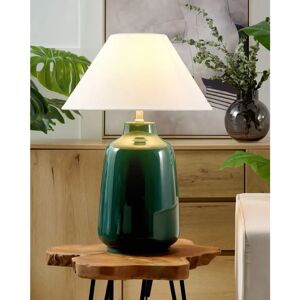 Beliani Dark Green Ceramic Table Lamp - Table Lamp Beliani Dark Green Ceramic Table Lamp - Table Lamp