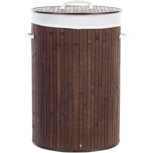 Beliani Laundry Basket SANNAR - Laundry Basket, Dark Wood, Foldable, Modern Design Beliani Laundry Basket SANNAR - Laundry Basket, Dark Wood, Foldable, Modern Design