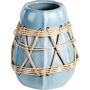 Beliani KAMERING Handmade Ceramic Blue Decorative Vase - 27cm Beliani KAMERING Handmade Ceramic Blue Decorative Vase - 27cm