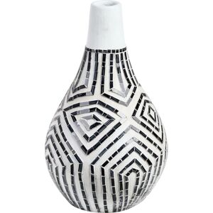 Beliani OMBILIN White Decorative Vase - Vase, Ceramic, 50cm, Black & White Beliani OMBILIN White Decorative Vase - Vase, Ceramic, 50cm, Black & White