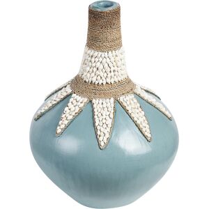 Beliani - Model SILAU - Blue Ceramic Vase - Decor, Rustic Pattern Beliani - Model SILAU - Blue Ceramic Vase - Decor, Rustic Pattern