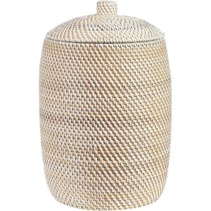 Beliani Rattan Storage Basket - Natural White - 40 cm - Boho Rustic Style Beliani Rattan Storage Basket - Natural White - 40 cm - Boho Rustic Style