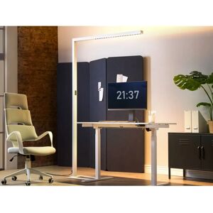 Beliani Floor LED Lamp White Aluminium 194 cm - Floor LED Lamp Beliani Floor LED Lamp White Aluminium 194 cm - Floor LED Lamp