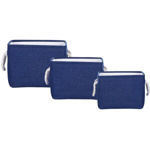 Beliani Blue Storage Baskets Set of 3 - Storage Baskets Beliani Blue Storage Baskets Set of 3 - Storage Baskets