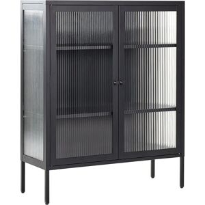 Beliani Steel Display Cabinet LERRYN - Black - 90x35x111 cm Beliani Steel Display Cabinet LERRYN - Black - 90x35x111 cm