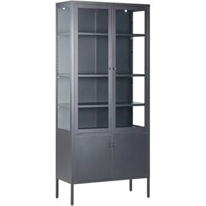 Beliani Office Cabinet - Display Cabinet - Black Steel - 80x35x180 cm - Office Type Beliani Office Cabinet - Display Cabinet - Black Steel - 80x35x180 cm - Office Type