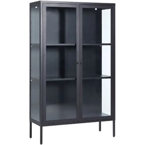 Beliani NASH Steel Display Cabinet - Black - Industrial Style Beliani NASH Steel Display Cabinet - Black - Industrial Style