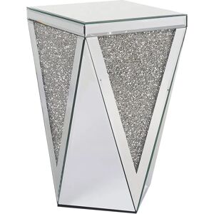 Beliani Silver Glass Mirrored End Bedside Table - Side Table Beliani Silver Glass Mirrored End Bedside Table - Side Table