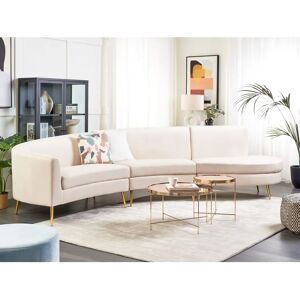 Beliani Sofa Beige Velvet 4 Seater - Sofa Beliani Sofa Beige Velvet 4 Seater - Sofa