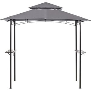 Beliani NARO Grey Gazebo - Garden Pavilion with Hooks & Shelves Beliani NARO Grey Gazebo - Garden Pavilion with Hooks & Shelves