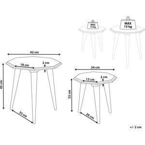 Beliani Set of 2 Nesting Side Tables - Vintage Modern Design Beliani Set of 2 Nesting Side Tables - Vintage Modern Design