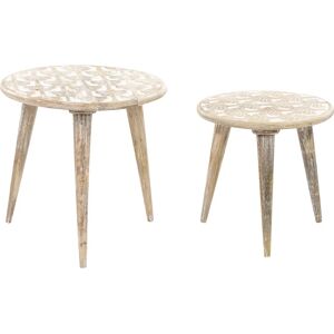Ensemble de 2 Tables d'Appoint en Bois de Manguier Clair - Tables d'Appoint - Publicité Ensemble de 2 Tables d'Appoint en Bois de Manguier Clair - Tables d'Appoint - Publicité