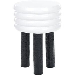 Beliani Side Table White and Black Aluminium - Small Living Room Furniture Beliani Side Table White and Black Aluminium - Small Living Room Furniture