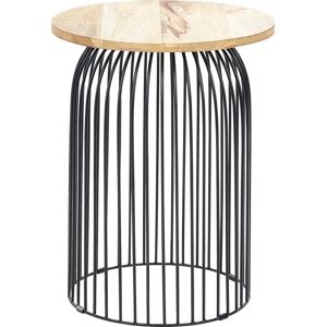 Beliani Light Mango Wood Side Table - Modern Round Coffee Table Beliani Light Mango Wood Side Table - Modern Round Coffee Table