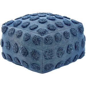 Beliani Pouf Bleu en Coton Rembourrage Perles EPS - Ottoman Carré - Style Boho - Publicité Beliani Pouf Bleu en Coton Rembourrage Perles EPS - Ottoman Carré - Style Boho - Publicité
