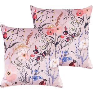 Beliani Velvet Pink Decorative Pillows - Decor for Living Room & Bedroom Beliani Velvet Pink Decorative Pillows - Decor for Living Room & Bedroom