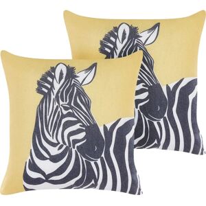 Beliani Set of 2 Zebra Cushions - Kids Safari Decor Beliani Set of 2 Zebra Cushions - Kids Safari Decor