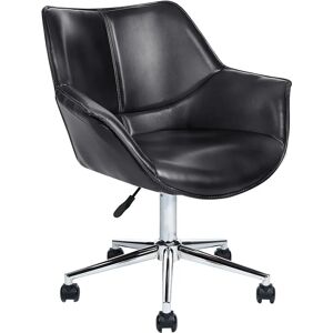 Beliani Office Swivel Chair - Ergonomic Adjustable Black Leather - Office Chair Beliani Office Swivel Chair - Ergonomic Adjustable Black Leather - Office Chair