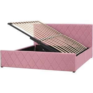 Beliani Pink Velvet Storage Bed - Storage Bed Beliani Pink Velvet Storage Bed - Storage Bed