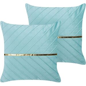 Conjunto de 2 cojines de terciopelo azul claro - Cojines Conjunto de 2 cojines de terciopelo azul claro - Cojines