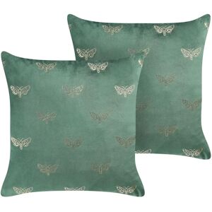 Beliani Velvet Butterfly Cushions - Set of 2 - 45x45 cm Beliani Velvet Butterfly Cushions - Set of 2 - 45x45 cm