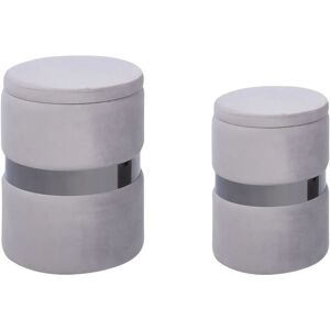 Beliani Poufs en velours gris clair - Rangement et repose-pieds - Publicité Beliani Poufs en velours gris clair - Rangement et repose-pieds - Publicité