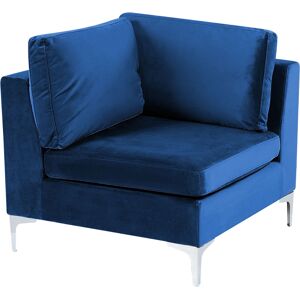 Beliani Blue Velvet Corner Sofa Module - Corner Section Sofa Beliani Blue Velvet Corner Sofa Module - Corner Section Sofa