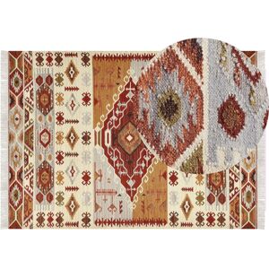 Beliani Wool Kilim Area Rug - Geometric Tribal Pattern - 200x300cm Beliani Wool Kilim Area Rug - Geometric Tribal Pattern - 200x300cm