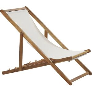 Beliani Light Acacia Wood Foldable Sun Lounger with 2 Fabrics - Garden, Beach, Park Beliani Light Acacia Wood Foldable Sun Lounger with 2 Fabrics - Garden, Beach, Park