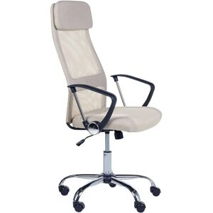 Beliani Office Chair Beige Mesh Height Adjustable - Office Chair Beliani Office Chair Beige Mesh Height Adjustable - Office Chair