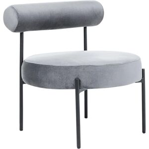 Fauteuil sans bras en velours gris Beliani - Design vintage - Publicité Fauteuil sans bras en velours gris Beliani - Design vintage - Publicité