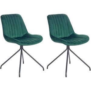 Beliani Navasota Emerald Green Velvet Dining Chairs - Dining Set Beliani Navasota Emerald Green Velvet Dining Chairs - Dining Set