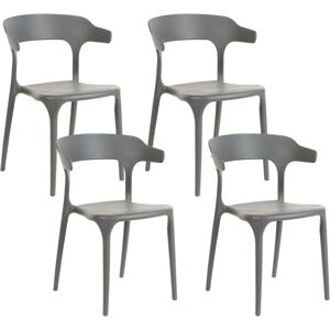 Beliani Gubbio Set of 4 Weather-Resistant Grey Garden Chairs Beliani Gubbio Set of 4 Weather-Resistant Grey Garden Chairs