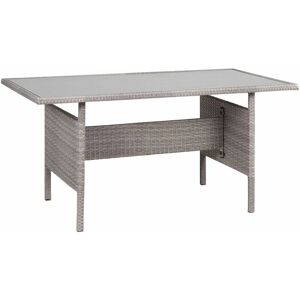 Beliani Outdoor Grey Wicker Dining Table - Dining Table Beliani Outdoor Grey Wicker Dining Table - Dining Table