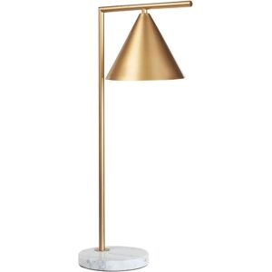 Beliani MOCAL Gold Marble Base Cone Shade Table Lamp - Office Study Modern Beliani MOCAL Gold Marble Base Cone Shade Table Lamp - Office Study Modern