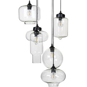 Beliani Pendant Lamp 6 Light Transparent Glass Modern Design Beliani Pendant Lamp 6 Light Transparent Glass Modern Design