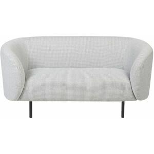 Beliani Black and White 2-Seater Sofa - Polyester Fabric - Retro Glam Style Beliani Black and White 2-Seater Sofa - Polyester Fabric - Retro Glam Style