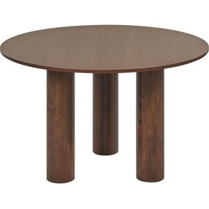 Beliani Dark Wood Round Dining Table - 120cm - Rustic Style Beliani Dark Wood Round Dining Table - 120cm - Rustic Style