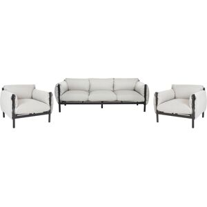 Beliani Aluminium Garden Seat 3 Seater Sofa with Armchairs - Garden Sofa Set Beliani Aluminium Garden Seat 3 Seater Sofa with Armchairs - Garden Sofa Set