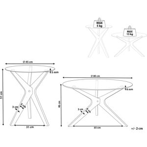Beliani Set of 2 Coffee Tables Light Wood - Coffee Tables Beliani Set of 2 Coffee Tables Light Wood - Coffee Tables