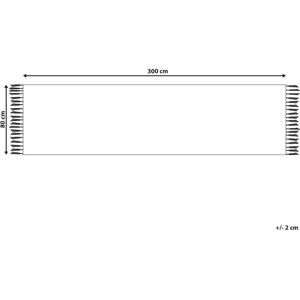 Beliani Kilim Runner Rug Multicolour Cotton 80 x 300 cm Handwoven Reversible Flat Weave Geometric Pattern with Tassels Traditional Boho Hallway Beliani Kilim Runner Rug Multicolour Cotton 80 x 300 cm Handwoven Reversible Flat Weave Geometric Pattern with Tassels Traditional Boho Hallway